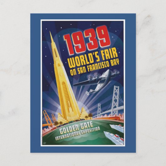 San Francisco 1939 Weltmesse Vintage Postkarte (Vorderseite)