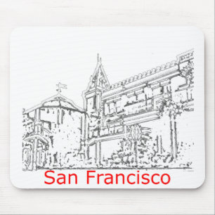 San Francisco 1986art Das MUSEUM Zazzle Zeichne+ Mousepad
