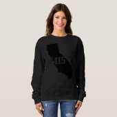 San Francisco 415 Area Code California Staat Karte Sweatshirt (Vorne ganz)