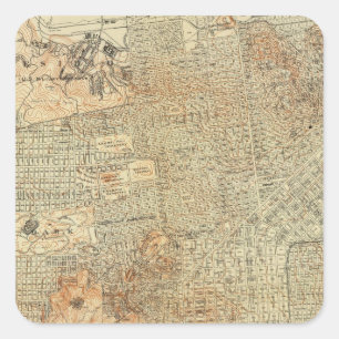 San Francisco 5 Quadratischer Aufkleber