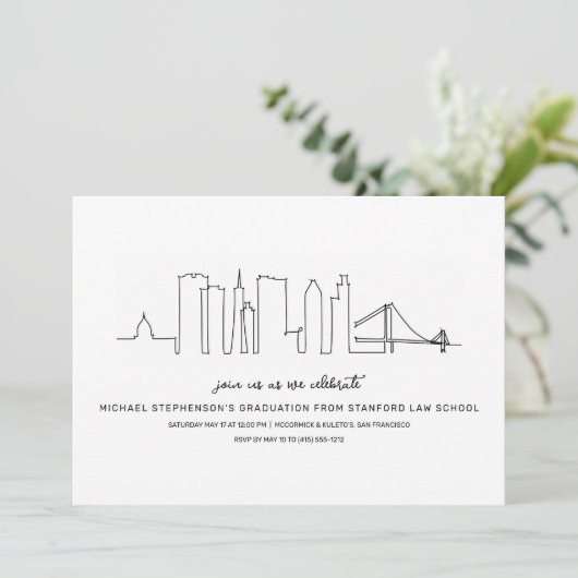 San Francisco Abschluss Einladung (Stehend Vorderseite)