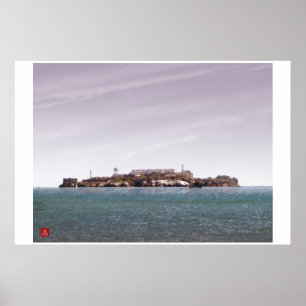 San Francisco - Alcatraz Island Digitale Wasserfar Poster