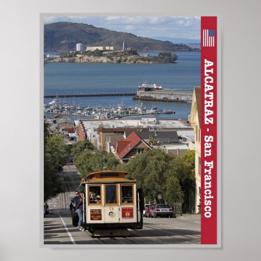 San Francisco - Alcatraz und Tram - USA - Poster (Vorne)