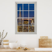 San Francisco am Fake "Night Imitats White Window" Poster (Küche)