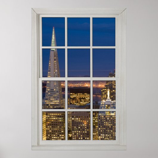 San Francisco am Fake "Night Imitats White Window" Poster (Vorne)