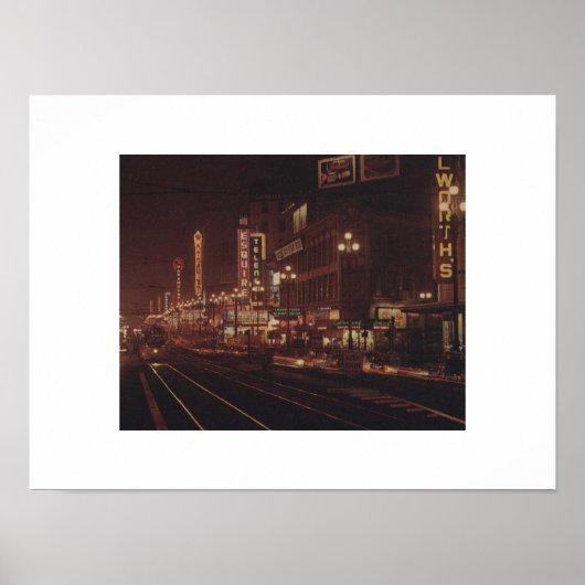 San Francisco an der Night 1950s Market Street Poster (Vorne)