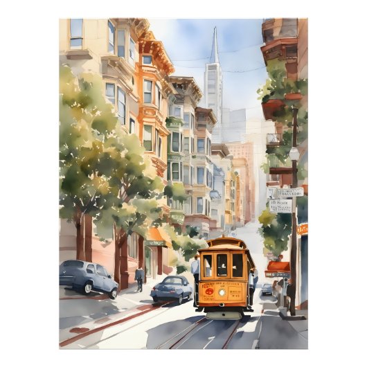 San Francisco Aquarell Fotodruck (Vorne)