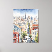 San Francisco Aquarell Leinwanddruck (Vorderseite)
