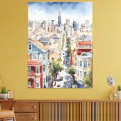 San Francisco Aquarell Leinwanddruck (Insitu (Wohnzimmer))