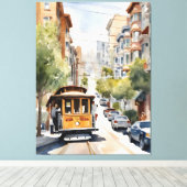 San Francisco Aquarell Leinwanddruck (Insitu (Holzboden))