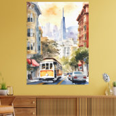 San Francisco Aquarell Leinwanddruck (Insitu (Wohnzimmer))