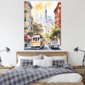 San Francisco Aquarell Leinwanddruck (Insitu (Schlafzimmer))