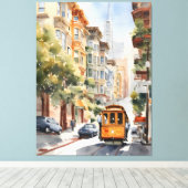 San Francisco Aquarell Leinwanddruck (Insitu (Holzboden))