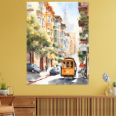 San Francisco Aquarell Leinwanddruck (Insitu (Wohnzimmer))