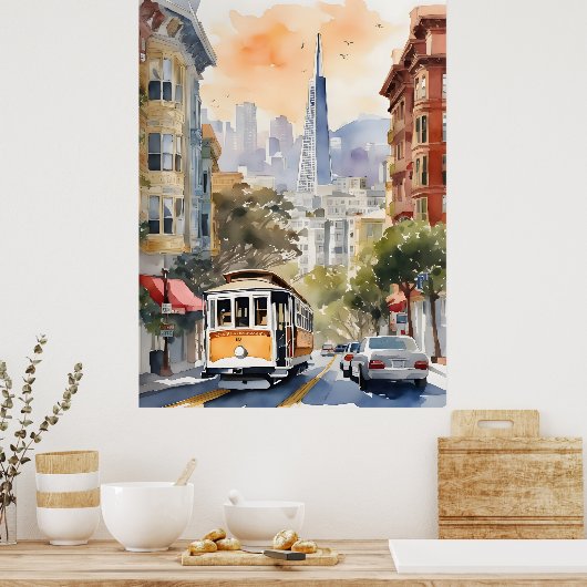 San Francisco Aquarell Poster (Küche)