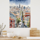 San Francisco Aquarell Poster (Küche)