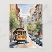 San Francisco Aquarell Postkarte (Vorderseite)