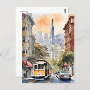 San Francisco Aquarell Postkarte