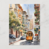 San Francisco Aquarell Postkarte (Vorderseite)