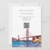 San Francisco Aquarell QR Code Hochzeit Einladung (Rückseite)
