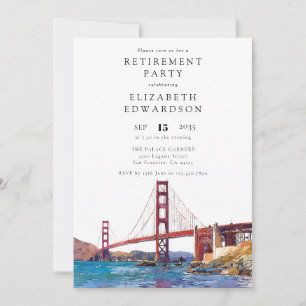 San Francisco-Aquarell-Ruhestandsfeier Einladung