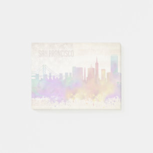 San Francisco, Aquarell-Stadt-Skyline CAs   Post-it Klebezettel