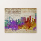 San Francisco, Aquarell-Stadt-Skyline CAs | Puzzle (Horizontal)