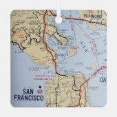 San Francisco Area Map Ornament Aus Metall (Rückseite)