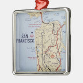 San Francisco Area Map Ornament Aus Metall (Links)