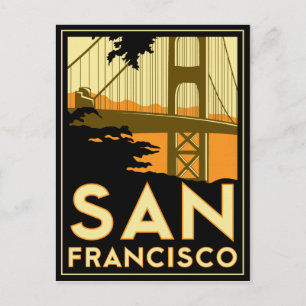 San Francisco Art Deco Poster Postkarte