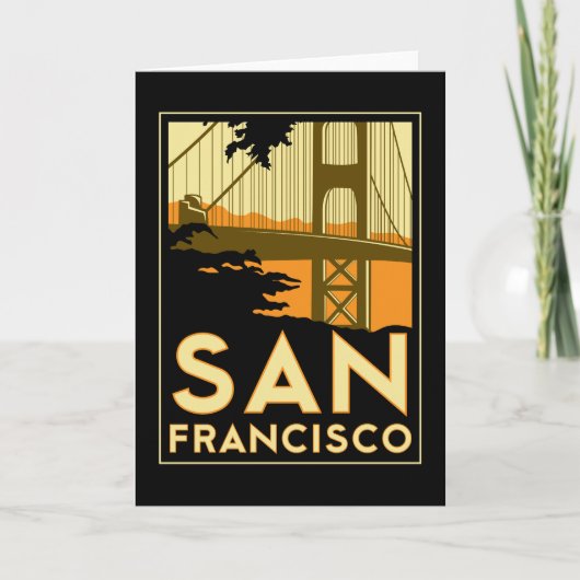 San Francisco Art Deco Reiseplakat Karte (Vorderseite)