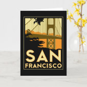 San Francisco Art Deco Reiseplakat Karte (Gelbe Blume)