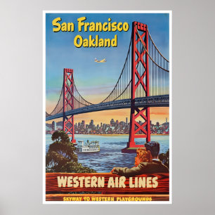 San Francisco Art Oakland Druck Western Reise Poster