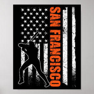 San Francisco Baseball-Flagge USA Vintage Patrioti Poster