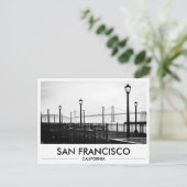 San Francisco Bay Bridge Embarcadero Black & White Postkarte (Stehend Vorderseite)