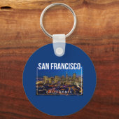 San Francisco Bay - California Cityscape Schlüsselanhänger (Rückseite)