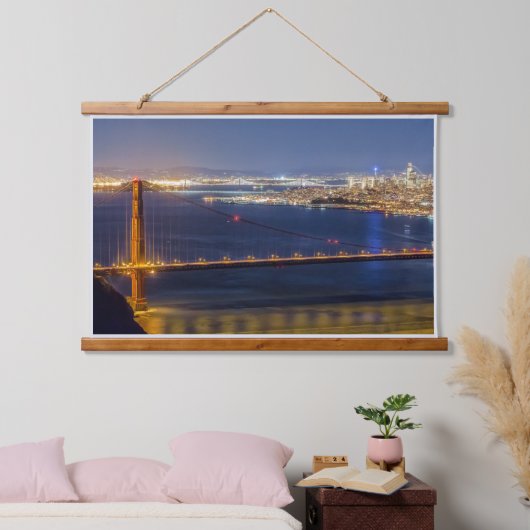 San Francisco Bay Golden Gate Bridge Wandteppich Mit Holzrahmen (Schlafzimmer)