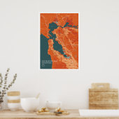 San Francisco Bay Map Poster (Küche)