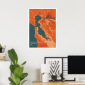 San Francisco Bay Map Poster (Heimbüro)