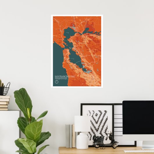 San Francisco Bay Map Poster (Heimbüro)