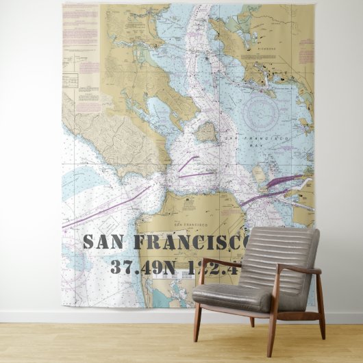 San Francisco Bay / Marin Landkreis CA Nautic Char Wandteppich (Beispiel)