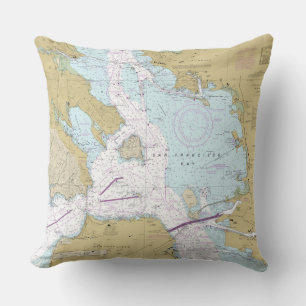 San Francisco Bay Nautical Chart Kissen