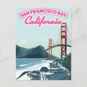 San Francisco Bay Reiseplakat Postkarte