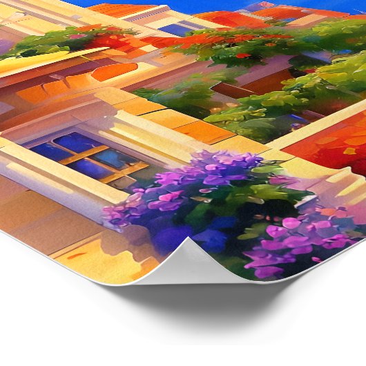 San Francisco Bay Sailboote Floral Art Print Poster (Ecke)