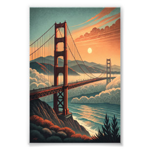 San Francisco Bay Vintage Reiseplakat Fotodruck