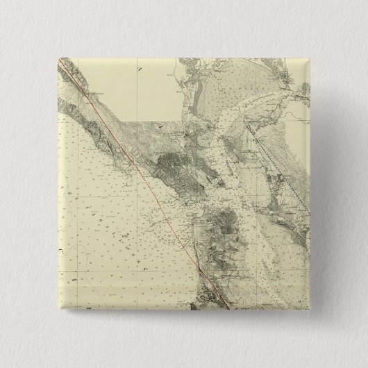 San Francisco Bay zeigt San Andreas Rift Button (Vorderseite)