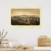 San Francisco Birdseye Panorama Karte 1846 Poster (Küche)