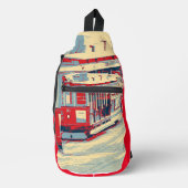 San Francisco blau rot Crossbody Bag (Vorderseite)