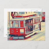 San Francisco blau rot Postkarte (Vorne/Hinten)