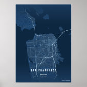 San Francisco Blaupause Wandkunst Poster Geschenk (Vorne)